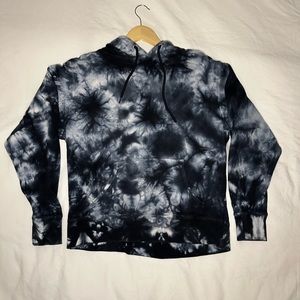 Black and White tie dye hoodie